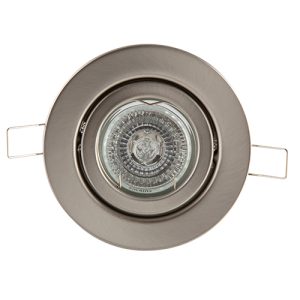 Tilt Round Downlight 105mm Dia Satin Chrome (PP)