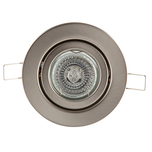 Tilt Round Downlight 105mm Dia Satin Chrome (PP)