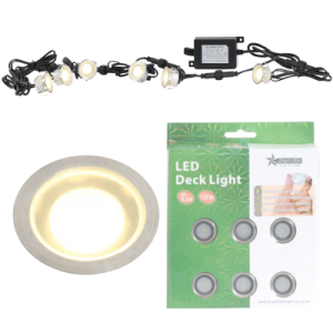 LED DECK LIGHT 3000K 12V DC IP67 6X0.6W LED