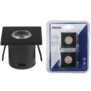 2 PACK 1W LED 4200K BK SQ STAR LIGHT