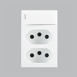 MODULAR WHITE 16A SWITCH WITH TWO EURO MODULES