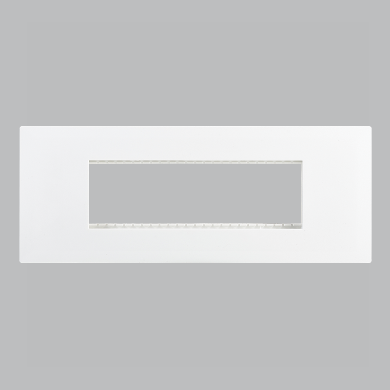 MODULAR WHITE 6 LEVER PLATE + FRAME