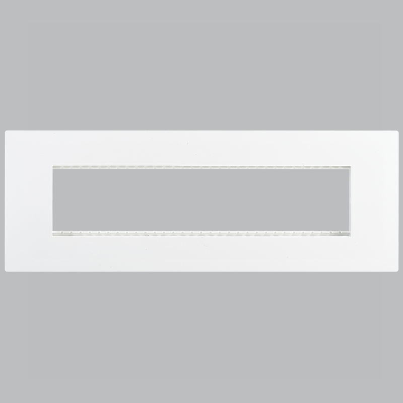 MODULAR WHITE 8 LEVER PLATE + FRAME