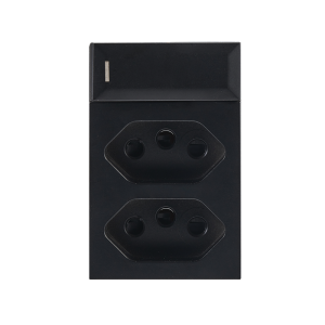 MODULAR BLACK 16A SWITCH WITH TWO EURO MODULES