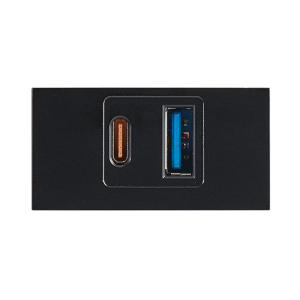 MODULAR BLACK USB TYPE A + TYPE C