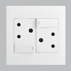 MODULAR WH 2X16A SOCKET WITH SWITCHES 4 X 4