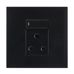 MODULAR BLACK 16A SOCKET WITH SWITCH 4 X 4