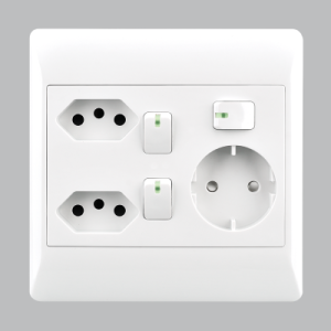 2 X 10 AMP + SCHUKO + 3 SWITCHES 4 X4