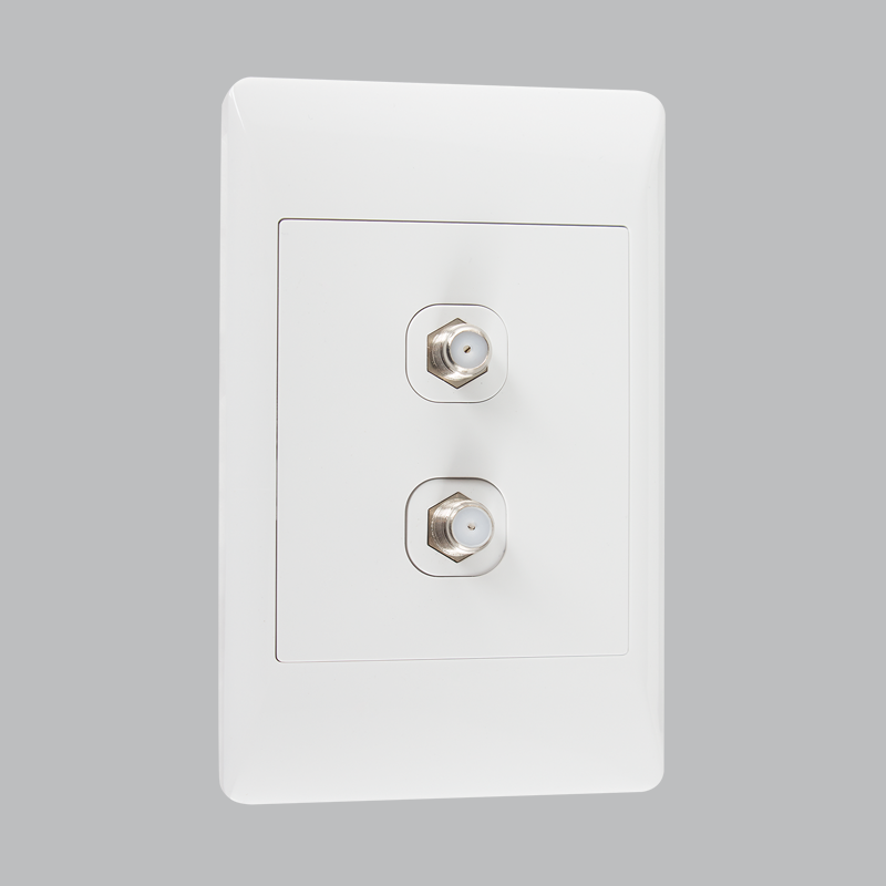 DOUBLE SATELLITE SOCKET 2 X 4 (10 per box)