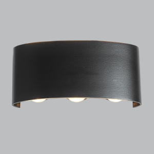 6X1W LED UP & DOWN ALU WALL BRACKET+GLASS 3000K