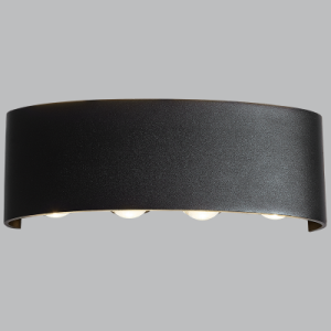 8X1W LED UP & DOWN ALU WALL BRACKET+GLASS 3000K