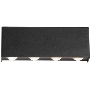 8X1W LED UP&DOWN ALU WALL BRACKET+GLASS 3000K IP54