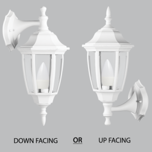 UP OR DOWN PP & 6 PANEL CLEAR IP44 1X11W ES