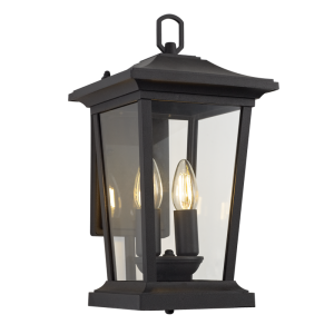 DOWN FACING ALU LATERN CLEAR GLASS IP54 2X40W E14