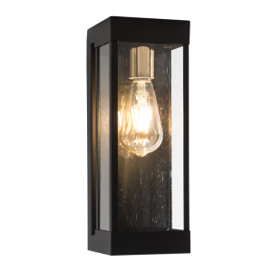 METAL & CLEAR SPECKLED GLASS IP54 1X60W ES