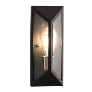 METAL & CLEAR SPECKLED GLASS IP54 1X60W ES