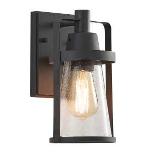 METAL & CLEAR SPECKLED GLASS IP54 1X60W ES