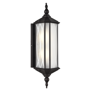 ALU & METAL PATTERN FROSTED GLASS IP54 2X60W ES