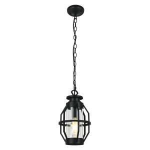 ALU & CLEAR GLASS PENDANT IP44 1X60W ES