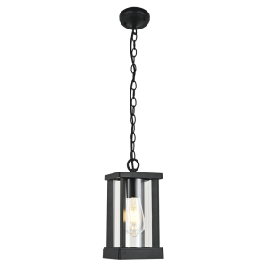 ALU & CLEAR GLASS PENDANT IP44 1X60W ES