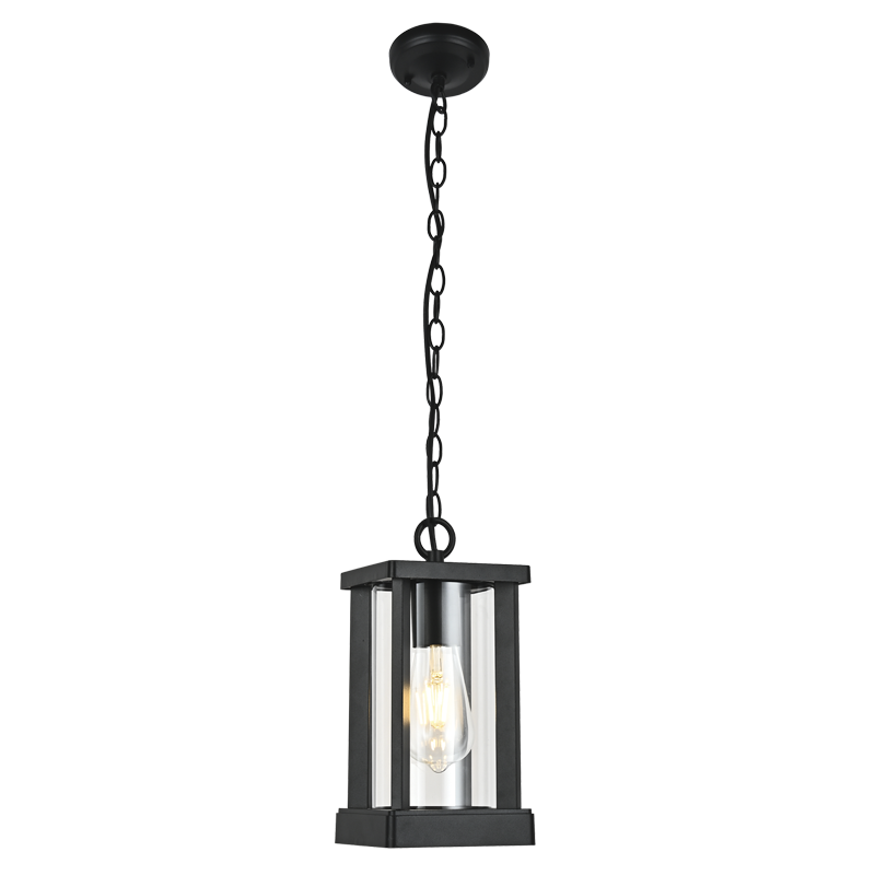 ALU & CLEAR GLASS PENDANT IP44 1X60W ES