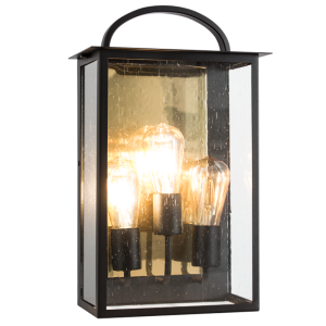 METAL 1/2 LATERN  SPECKLED GLASS IP44 3X60W ES