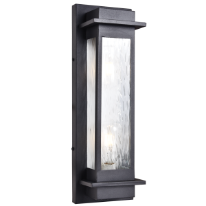 2 x 40W ES IP54 METAL LANTERN RIBBED GLASS
