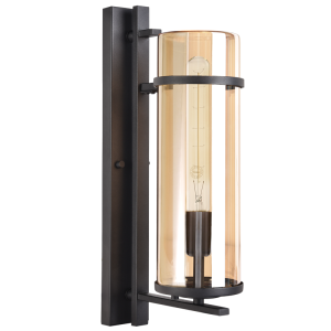 1 x40W ES IP54 METAL LANTERN AMBER GLASS
