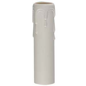 WHITE 100mm PLASTIC CANDLE SLEEVES 30mm w
