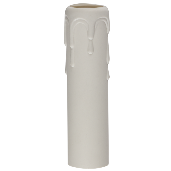 WHITE 100mm PLASTIC CANDLE SLEEVES 30mm w
