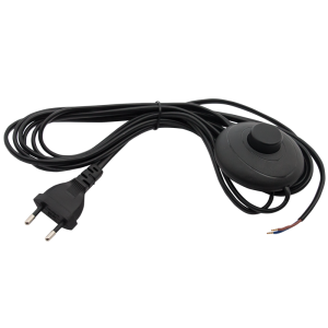 BLACK 3.5M CABLE WITH FOOT SWITCH & 2 PRONG PLUG