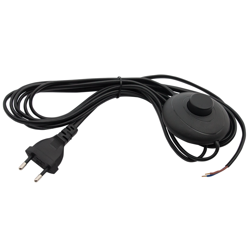 BLACK 3.5M CABLE WITH FOOT SWITCH & 2 PRONG PLUG