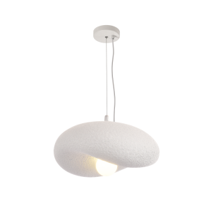 WHITE FOAMED PENDANT 1 x 60W ES 300MM