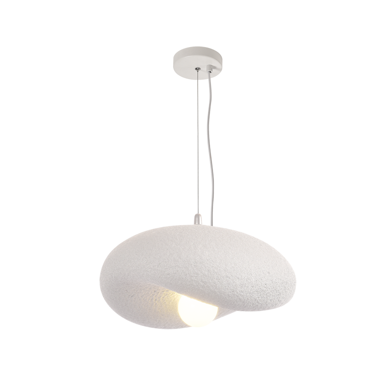 WHITE FOAMED PENDANT 1 x 60W ES 300MM