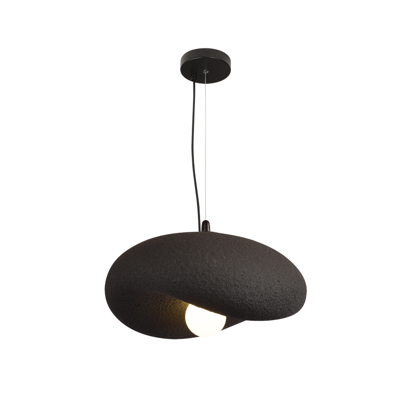 BLACK FOAMED PENDANT 1 X 60W ES 300MM