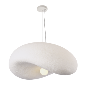 WHITE FOAMED PENDANT 1 x 60W ES 500MM
