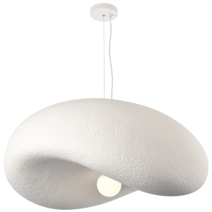 WHITE FOAMED PENDANT 1 x 60W ES 700MM