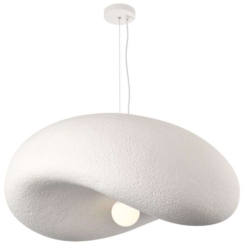 WHITE FOAMED PENDANT 1 x 60W ES 700MM