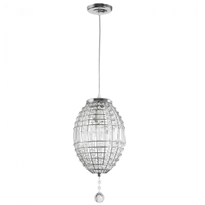 POLISHED CHR PENDANT ACRYLIC CRYSTAL 1X60W ES