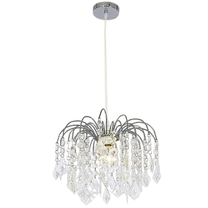 CHR PENDANT WITH CLEAR ACRYLIC CRYSTAL 1X60W ES