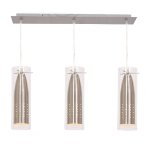 BAR,METAL,CL GLASS 3x40W SES