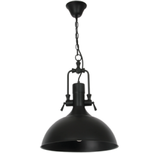 BLACK METAL PENDANT WITH CHAIN 1X60W ES