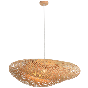 1X60W ES (LED ONLY) RATTAN PENDANT