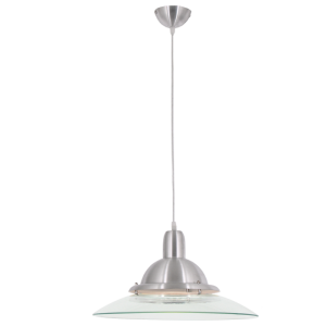ALUMINIUM + CLEAR GLASS PENDANT 1X60W ES