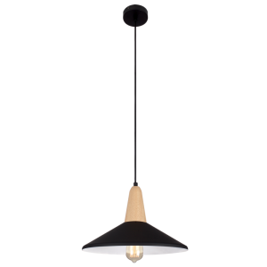 METAL+ WOOD PENDANT 1X60W ES