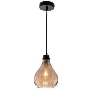 METAL PENDANT AMBER GLASS 1X40W SES