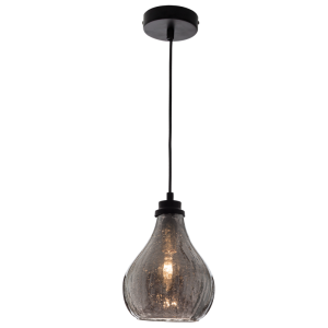 METAL PENDANT CHROME GLASS 1X40W SES
