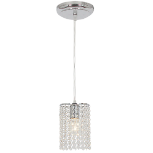 POLISED CHR WITH ACRYLIC CRYSTAL PENDANT 1X60W ES