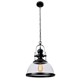 METAL PENDANT WITH CLEAR GLASS 1X60W ES