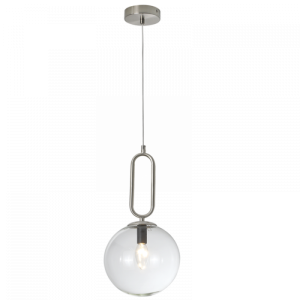 SAT/CHR PENDANT WITH CLEAR GLASS 1X40W SES